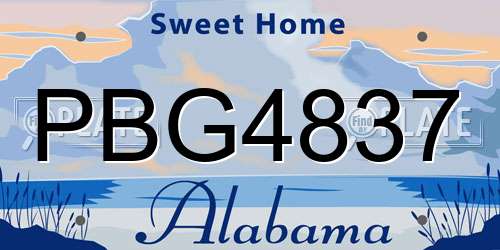 PBG4837 Alabama License Plate