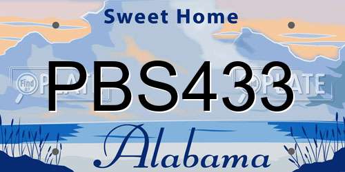PBS433 Alabama License Plate
