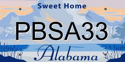 PBSA33 Alabama License Plate
