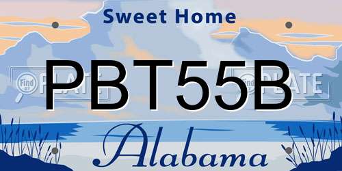 PBT55B Alabama License Plate