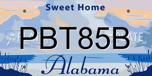 PBT85B Alabama License Plate