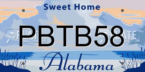 PBTB58 Alabama License Plate