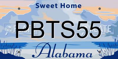 PBTS55 Alabama License Plate