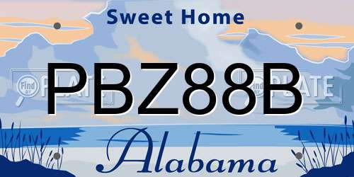 PBZ88B Alabama License Plate