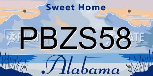 PBZS58 Alabama License Plate