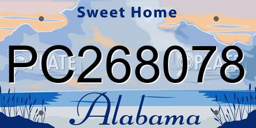 PC268078 Alabama License Plate