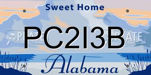 PC2I3B Alabama License Plate