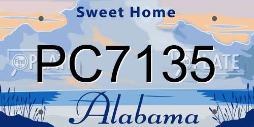 PC7135 Alabama License Plate