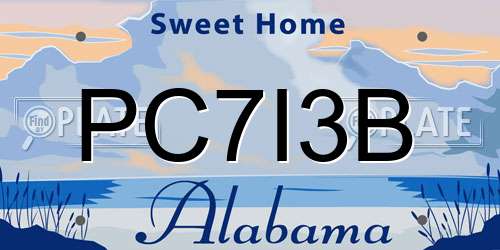 PC7I3B Alabama License Plate