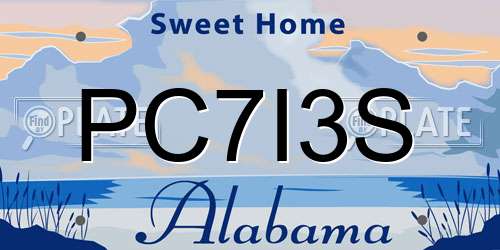 PC7I3S Alabama License Plate