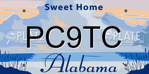 PC9TC Alabama License Plate