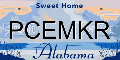 PCEMKR Alabama License Plate