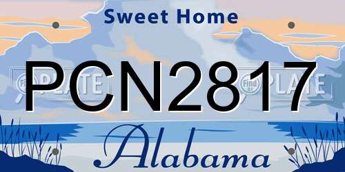 PCN2817 Alabama License Plate