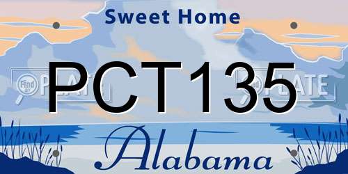 PCT135 Alabama License Plate