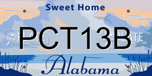 PCT13B Alabama License Plate