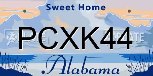 PCXK44 Alabama License Plate