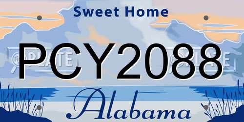 PCY2088 Alabama License Plate