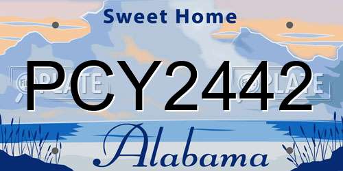 PCY2442 Alabama License Plate