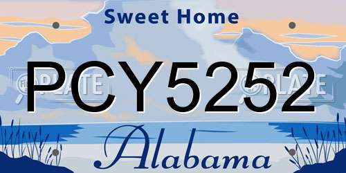 PCY5252 Alabama License Plate