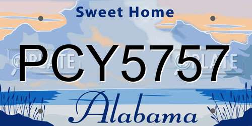 PCY5757 Alabama License Plate