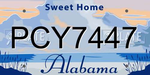 PCY7447 Alabama License Plate