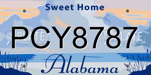 PCY8787 Alabama License Plate