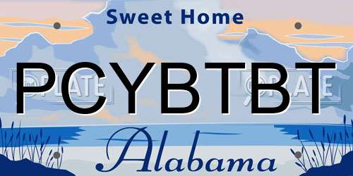 PCYBTBT Alabama License Plate