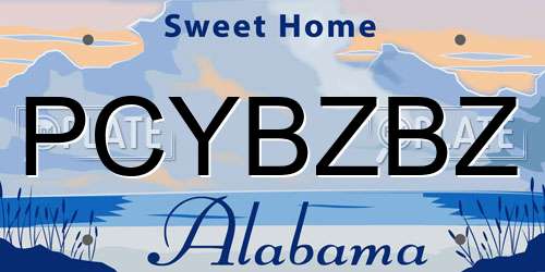 PCYBZBZ Alabama License Plate
