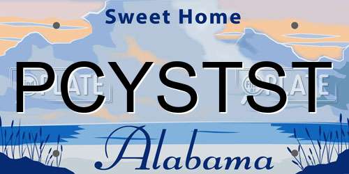 PCYSTST Alabama License Plate