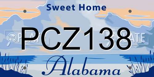 PCZ138 Alabama License Plate