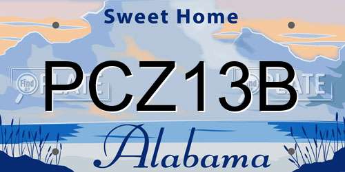 PCZ13B Alabama License Plate
