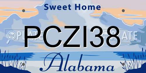 PCZI38 Alabama License Plate