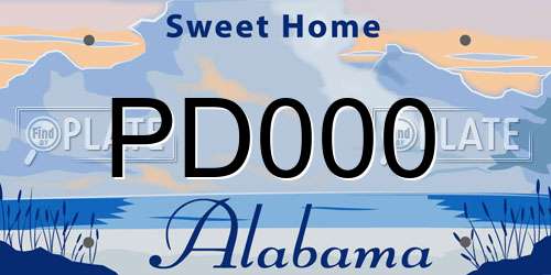 PD000 Alabama License Plate