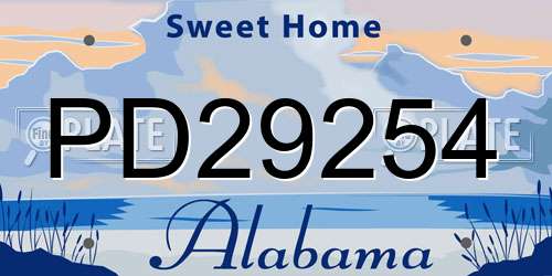 PD29254 Alabama License Plate