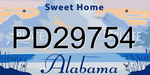 PD29754 Alabama License Plate