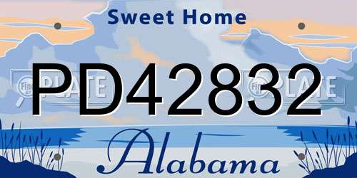 PD42832 Alabama License Plate