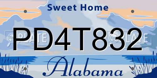 PD4T832 Alabama License Plate