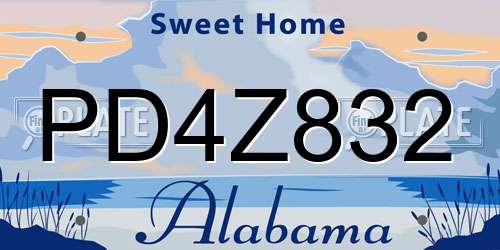 PD4Z832 Alabama License Plate