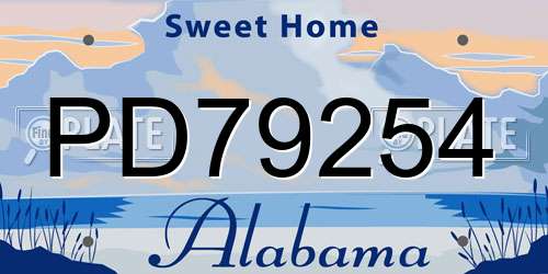 PD79254 Alabama License Plate