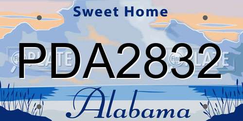 PDA2832 Alabama License Plate