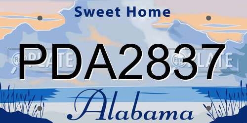 PDA2837 Alabama License Plate