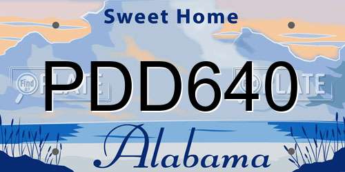 PDD640 Alabama License Plate