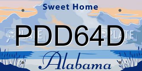PDD64D Alabama License Plate