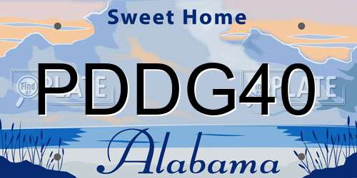 PDDG40 Alabama License Plate