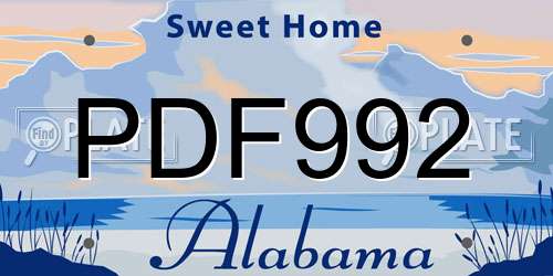 PDF992 Alabama License Plate
