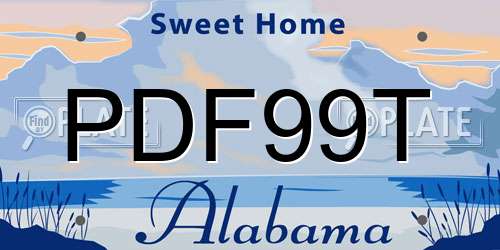 PDF99T Alabama License Plate