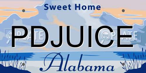 PDJUICE Alabama License Plate