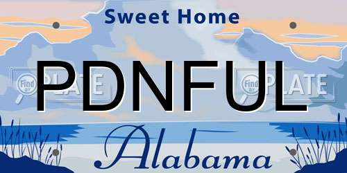 PDNFUL Alabama License Plate