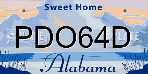 PDO64D Alabama License Plate