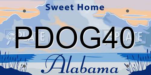 PDOG40 Alabama License Plate